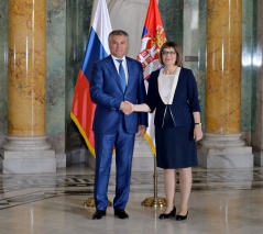 5 June 2017 National Assembly Speaker Maja Gojkovic and the Speaker of the Russian State Duma Vyacheslav Volodin